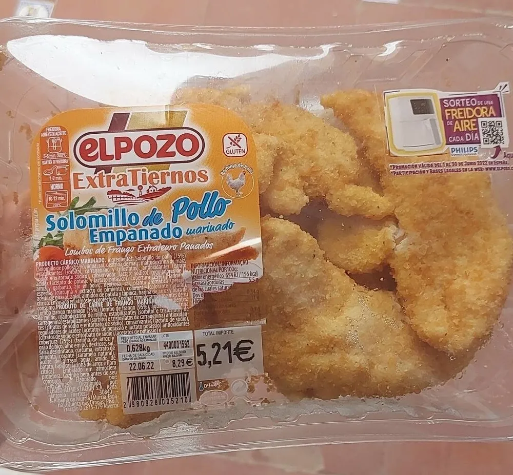 Solomillo de pollo empanado