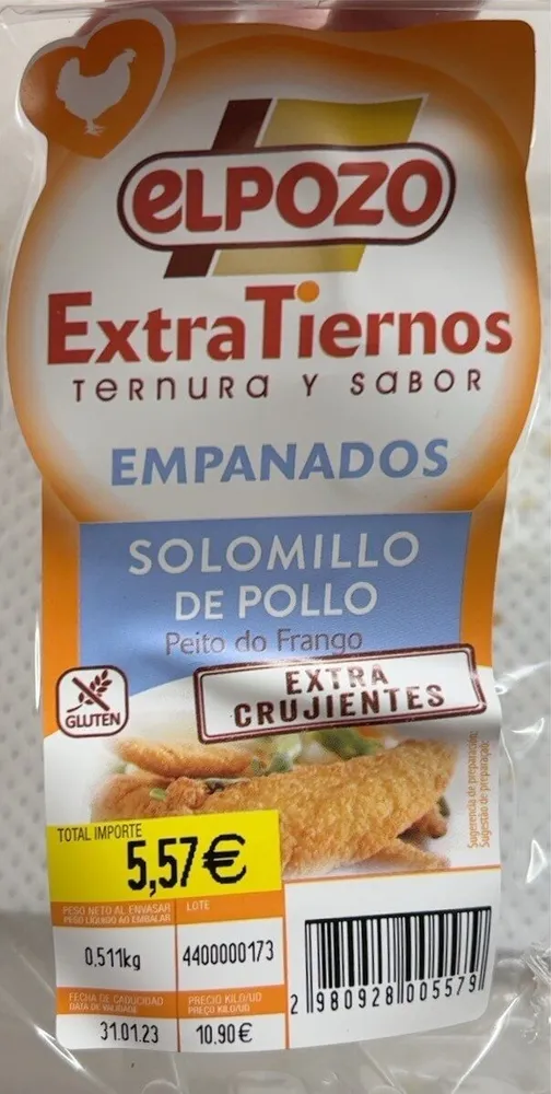 Solomillo de pollo empanado