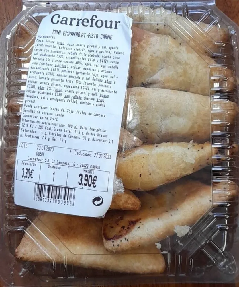 Mini empanadas de atún y pisto carne