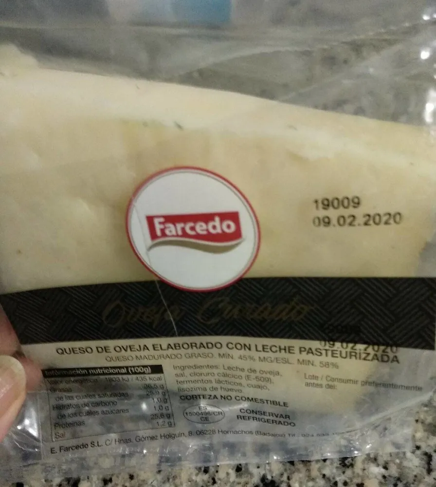 Queso oveja curado