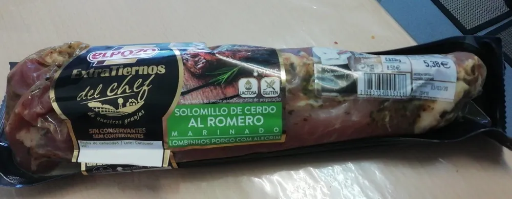 Solomillo de cerdo al romero