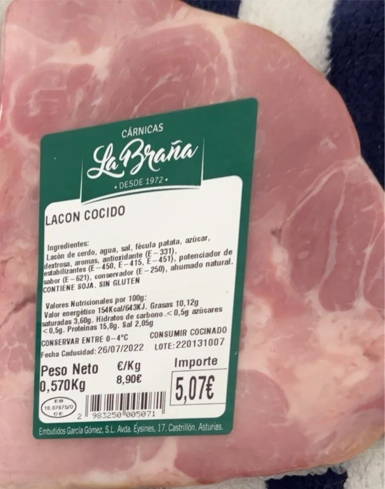 Lacón cocido