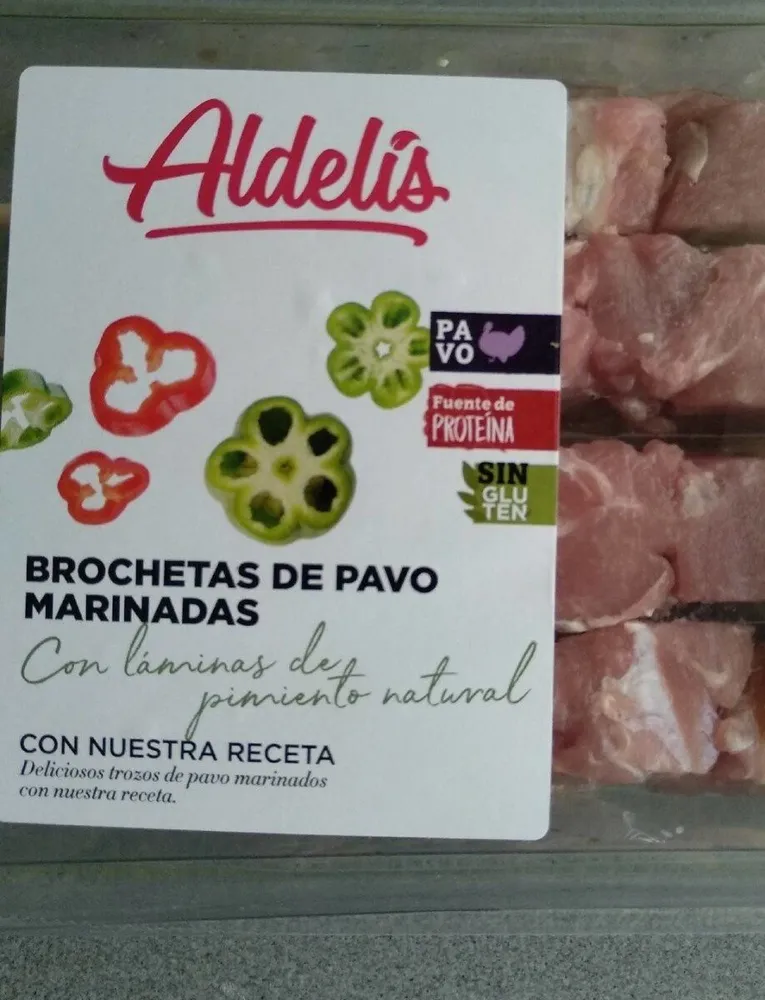 Brochetas de pavo marinadas