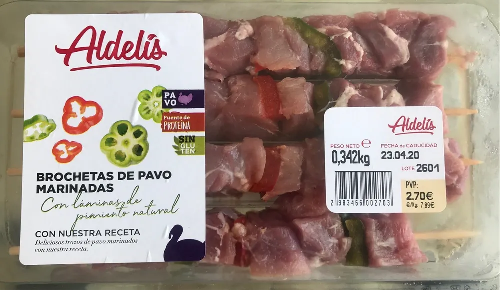 brochetas de pavo marinadas