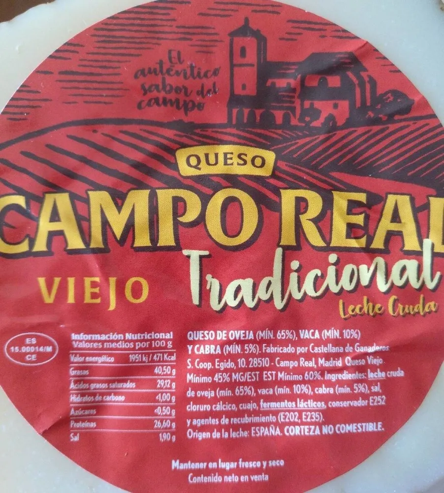 Queso viejo leche cruda