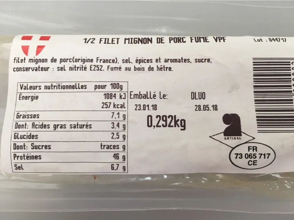 Filet de porc fumé VPF