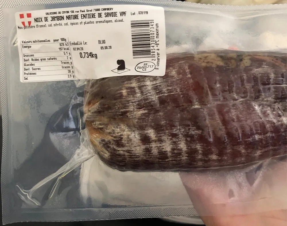 Noix de jambon nature entière de Savoie VPG