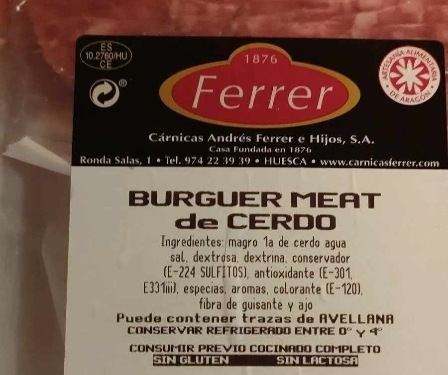 Burguer meat de cerdo