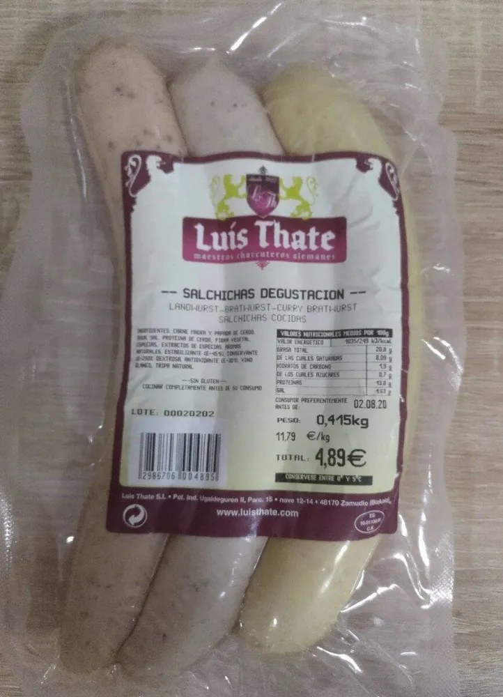 Salchichas cocidas degustación
