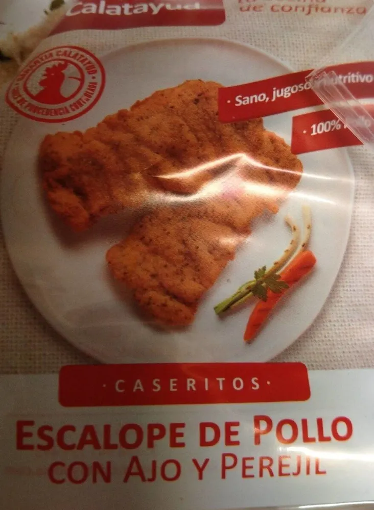 Escalope de pollo con ajo y perejil