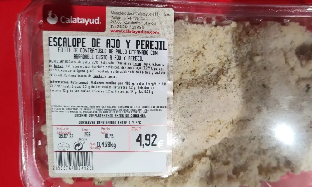 Escalope de ajo y perejil