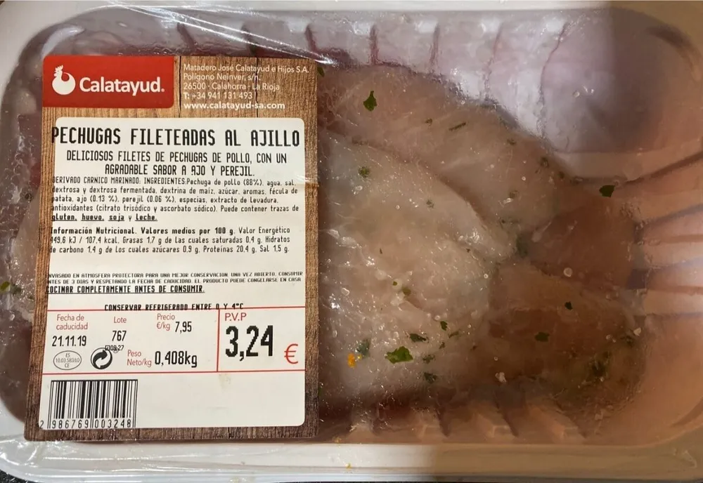 Pechuga pollo al ajillo