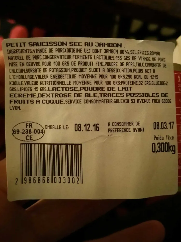 Petit Saucisson Sec au Jambon
