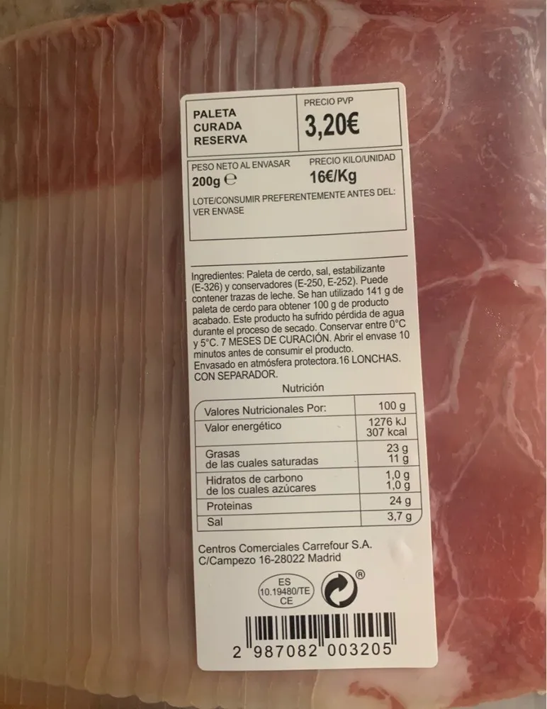 Paleta curada reserva