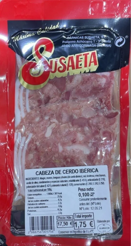 Cabeza de cerdo iberica