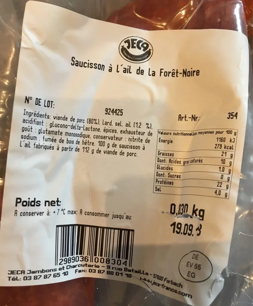 Saucisson a l ail