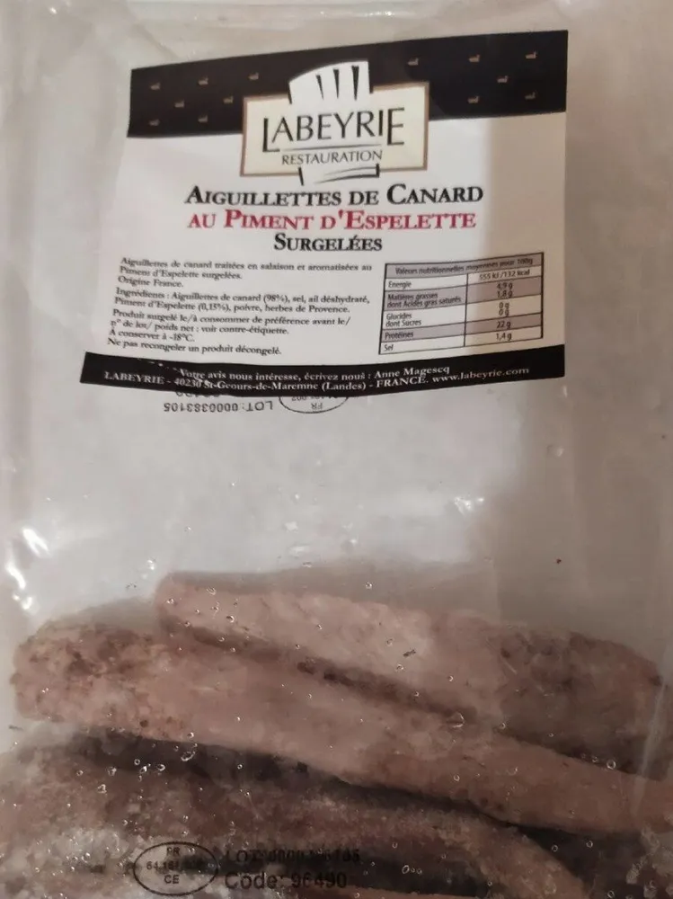 Aiguillettes de canard au piment d'Espelette