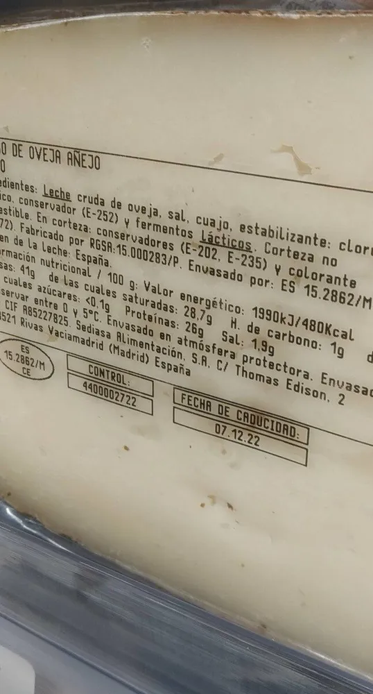 Queso oveja añejo