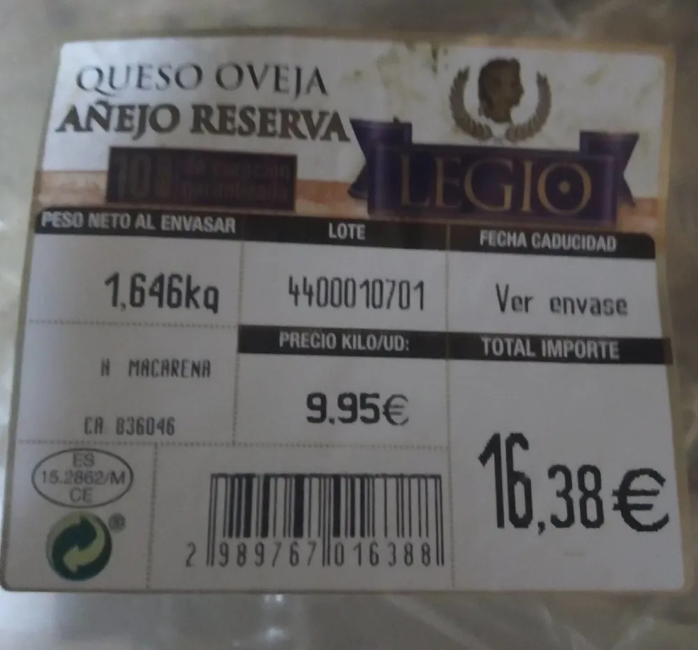 Queso oveja añejo reserva