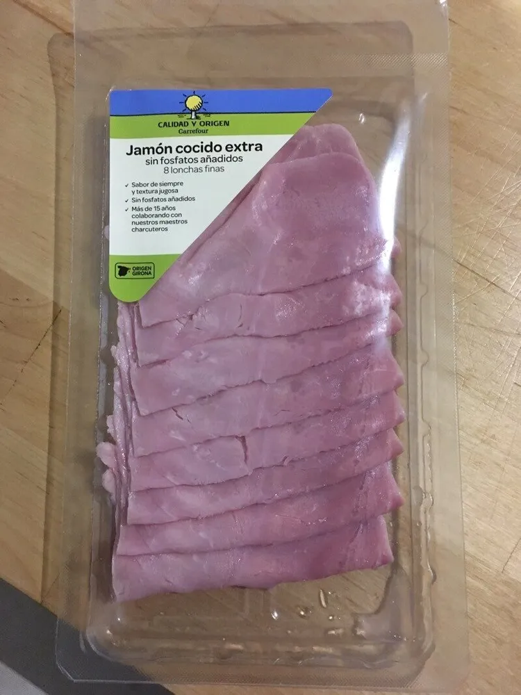 Jamón cocido extra Carrefour sin fosfatos añadidos