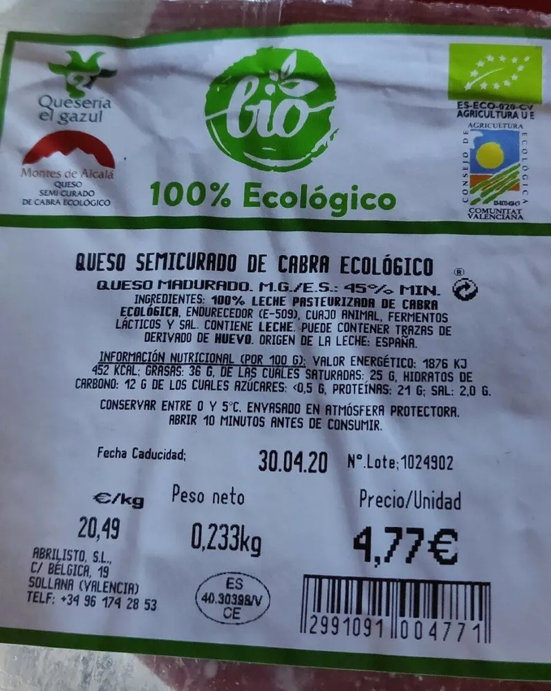 Queso semicurado d cabra