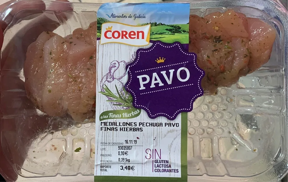 Medallones pechuga pavo finas hierbas