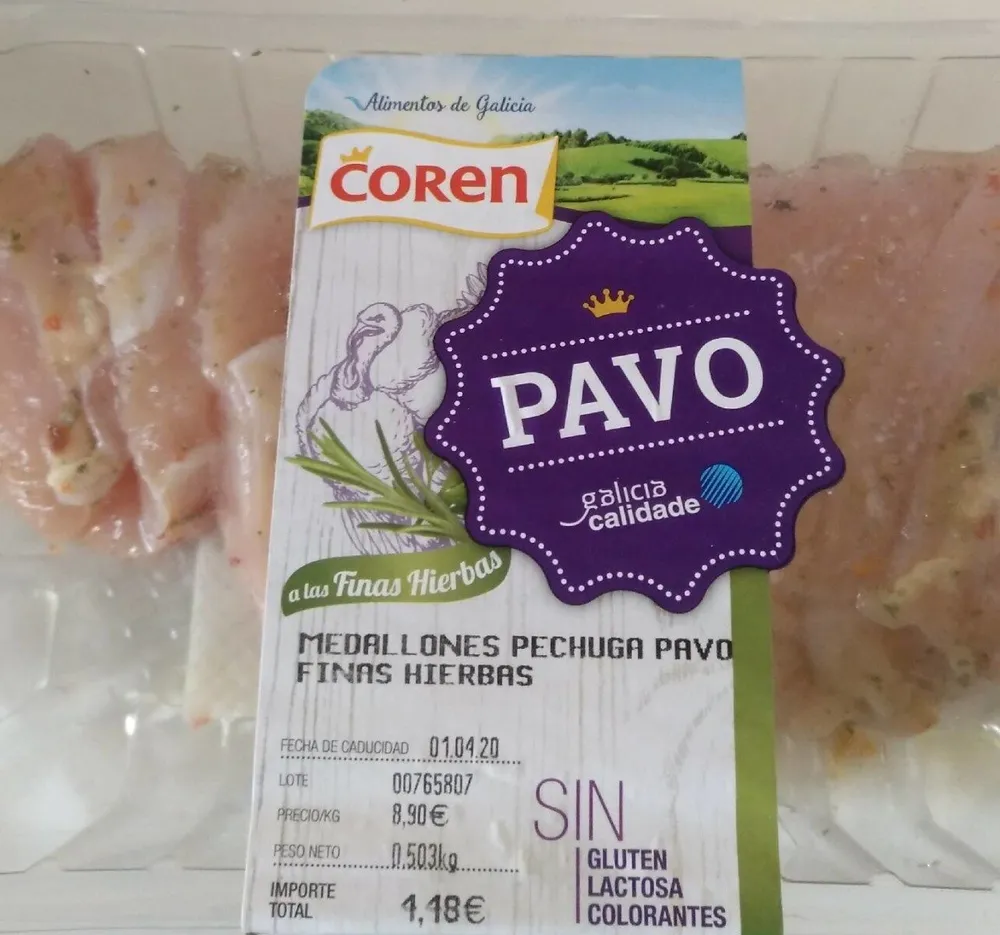 Medallones de pechuga pavo finas hierbas
