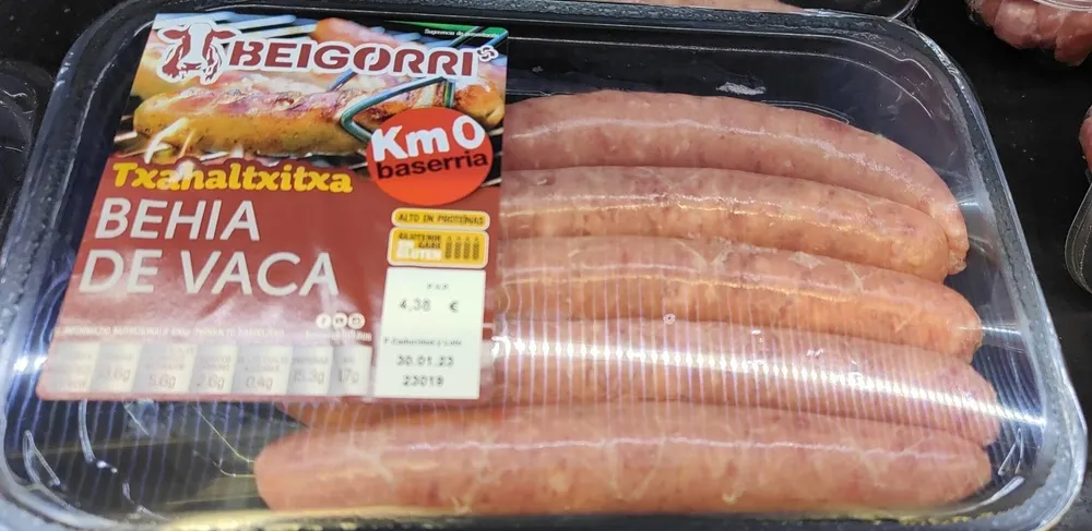 Salchichas de vaca