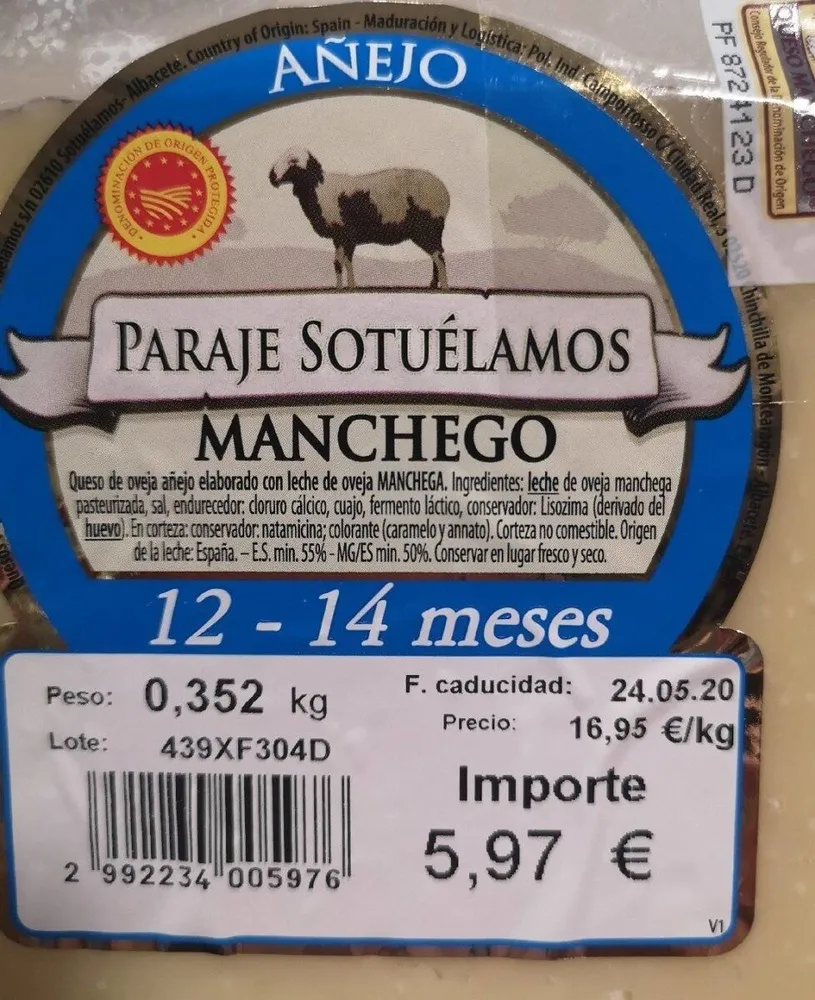 Queso manchego paraje sotuelamos