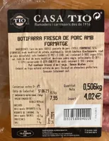 Botifarra fresca de cerdo con queso