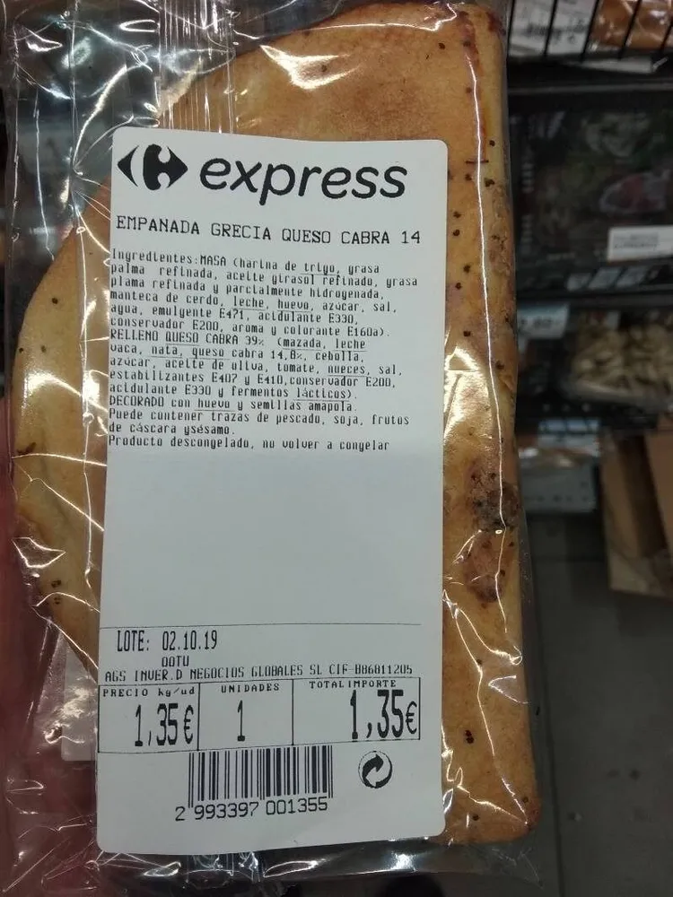 Empanada Grecia queso cabra