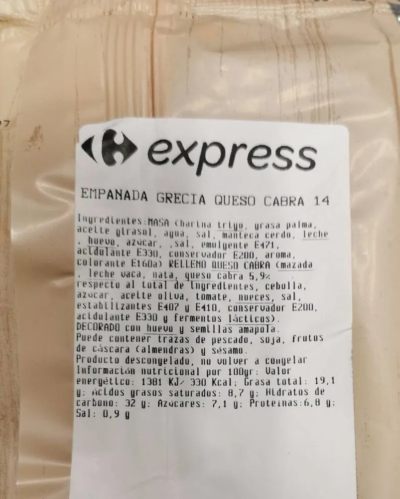 Empanada Grecia queso de cabra