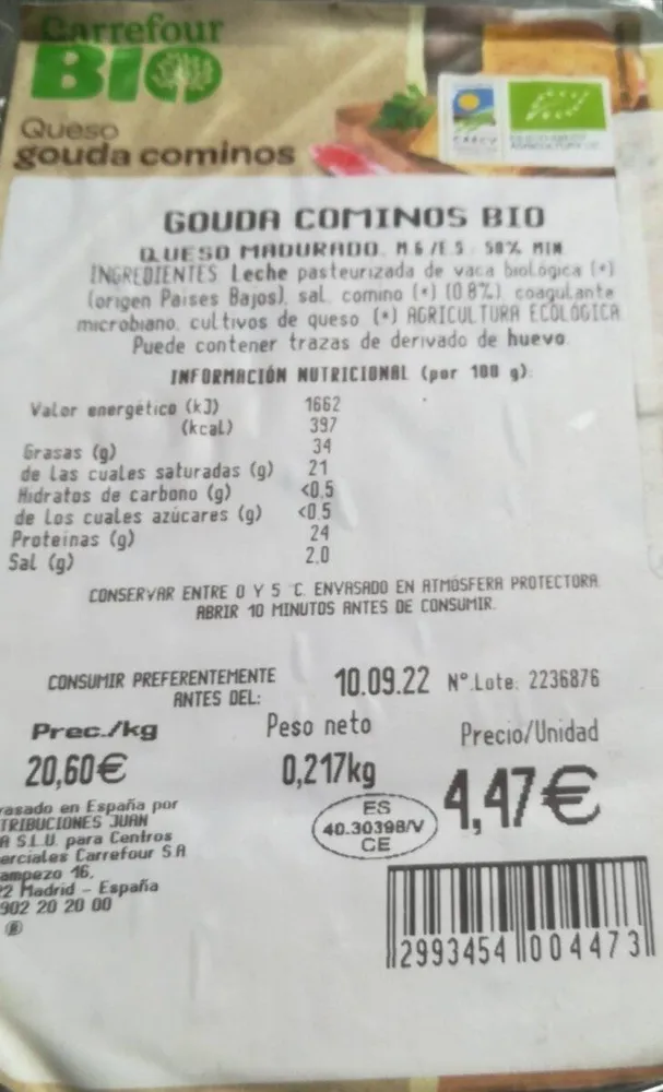 Queso gauda comino