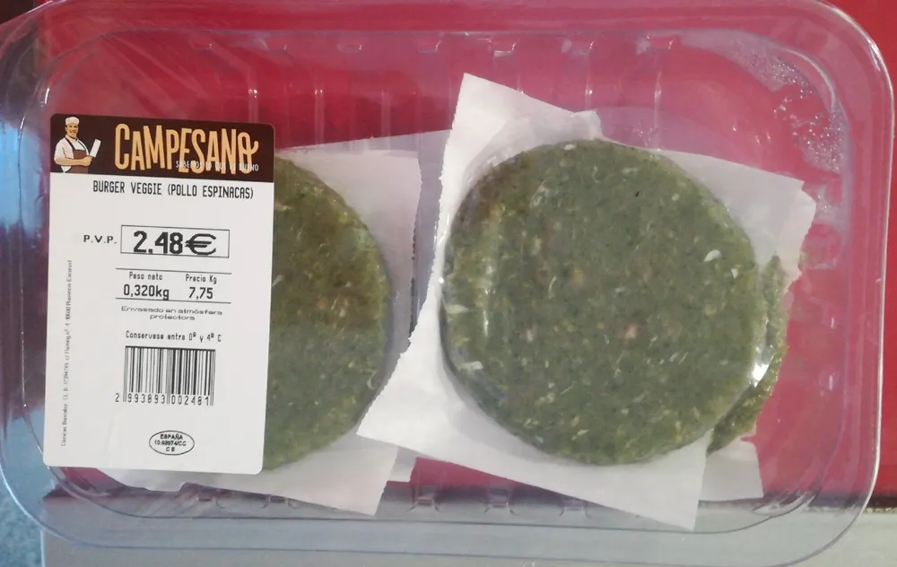 Burger veggie (pollo espinacas)
