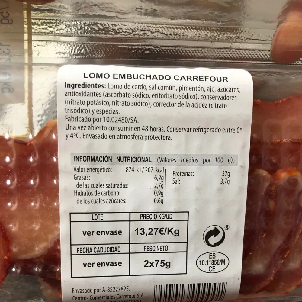Lomo embuchado carrefour