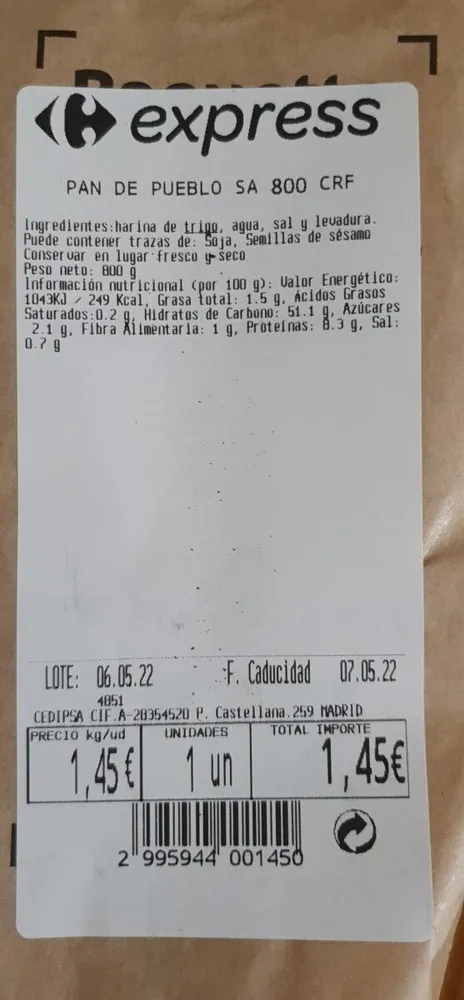Pan de pueblo