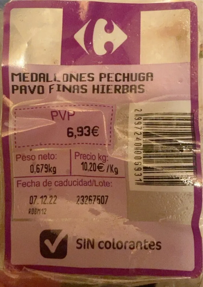 Medallones pechuga pavo finas hierbas