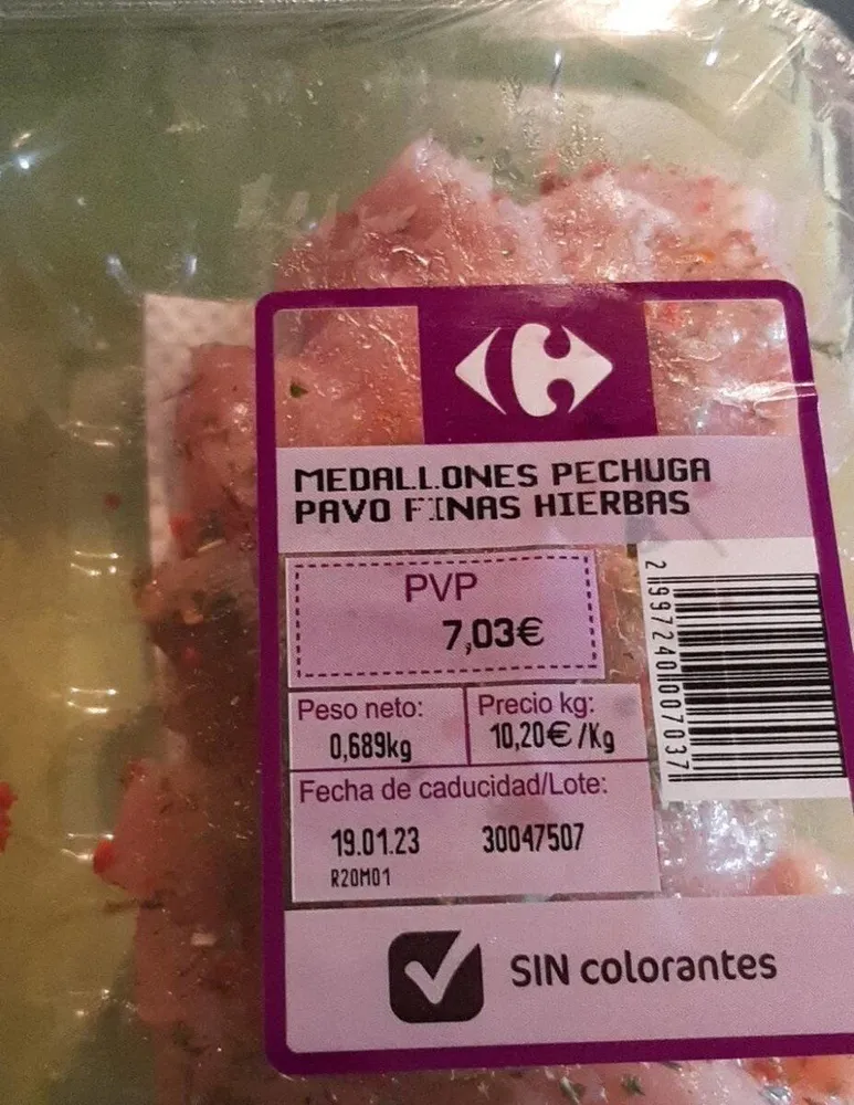 Medallones pechuga pollo finas hierbas