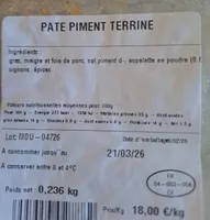 PATÉ piment terrine