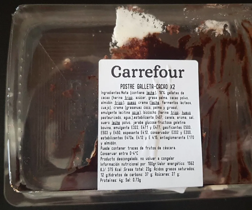 Postre galleta-cacao