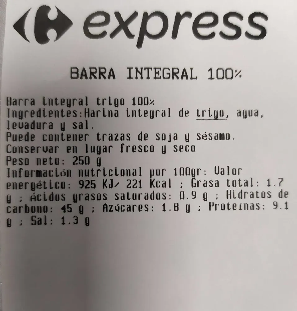 Barra integral 100%