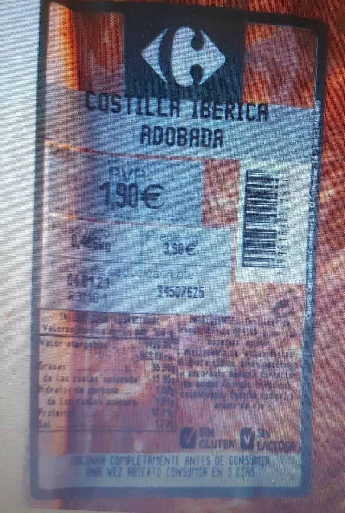 Costilla ibérica adobada
