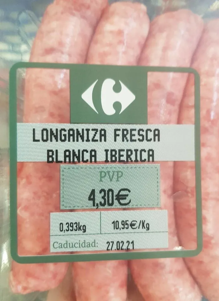 Longaniza fresca ibérica