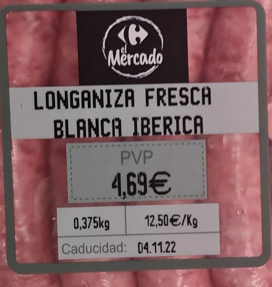 Longaniza fresca blanca ibérica