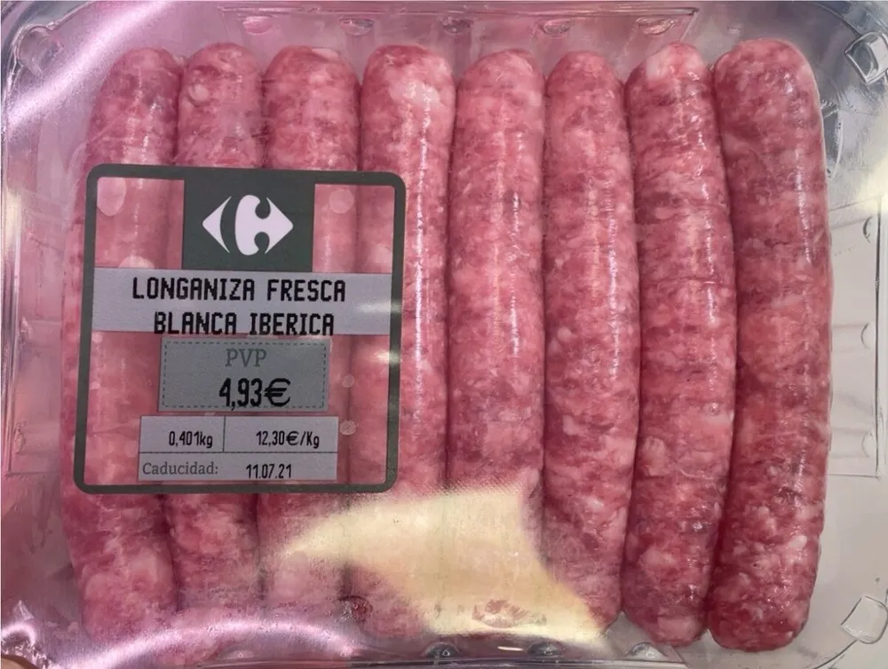 Longaniza fresca blanca ibérica