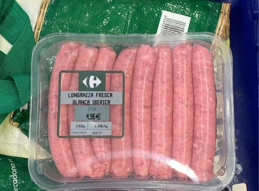Longaniza fresca blanca ibérica