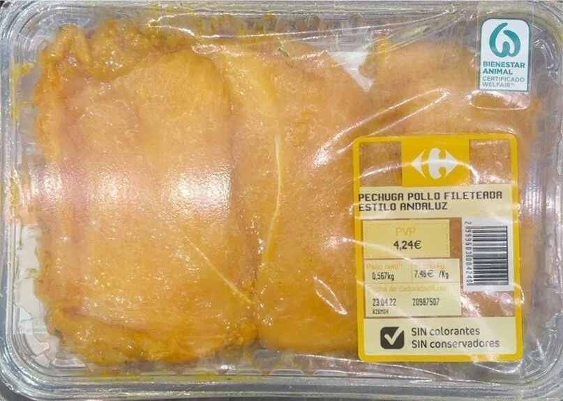 Pechuga pollo fileteada estilo andaluz