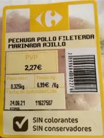 Pechuga pollo fileteada marinada ajillo