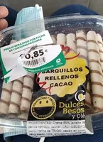 Barquillos rellenos de cacao