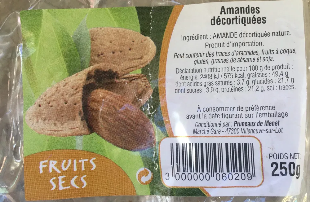 Amandes décortiquées